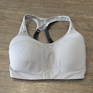Nike Alpha High Support Light Gray Padded Racerback Sports Bra with Perforation